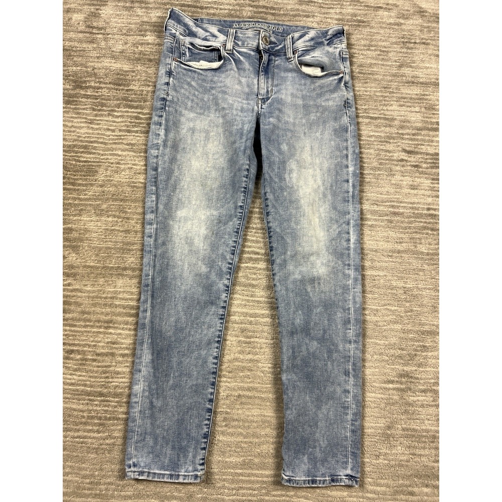 American Eagle Outfitters Jeans Womens 8 Short Blue Denim Skinny - Picture 1 of 15
